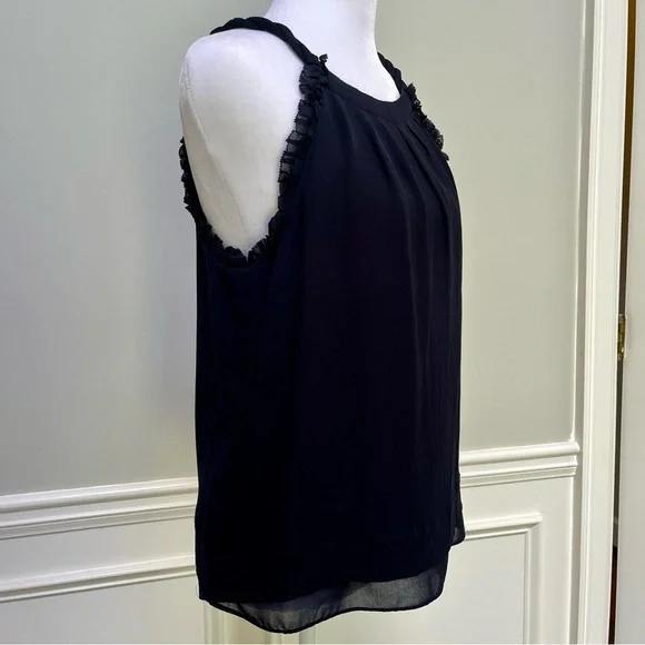 Banana Republic SILK Navy Blue Silk Blouse 4p - Picture 2 of 8